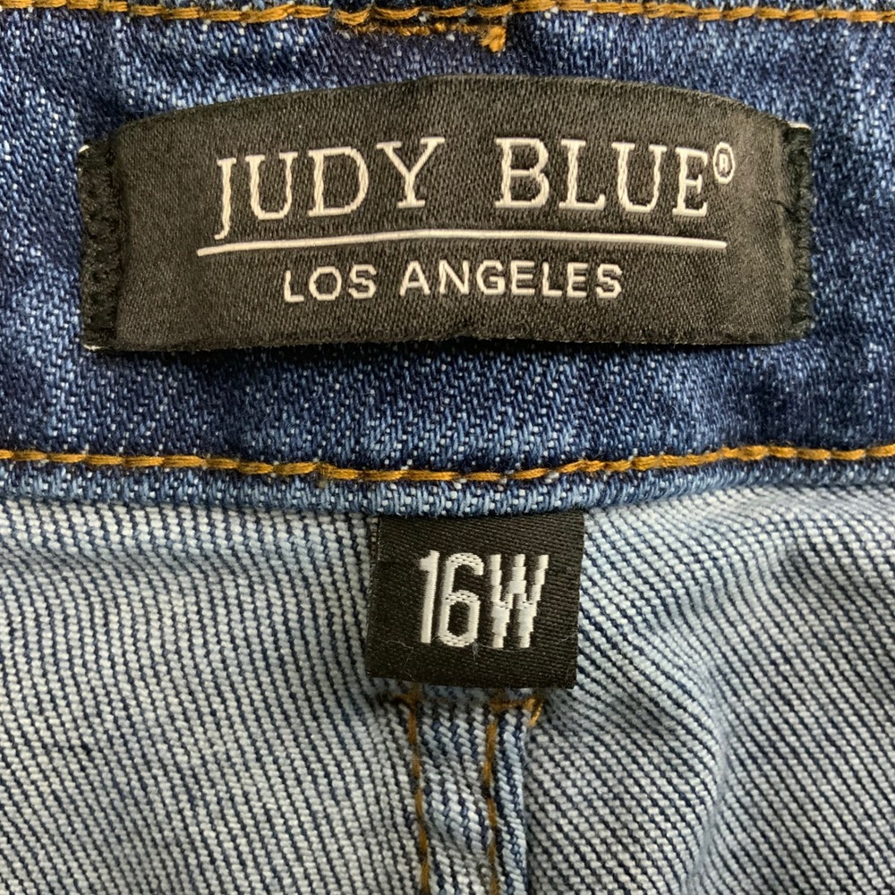 Judy Blue Womens High Rise Cargo Straight Leg Jeans Medium Wash Blue Utility - Picture 9 of 10
